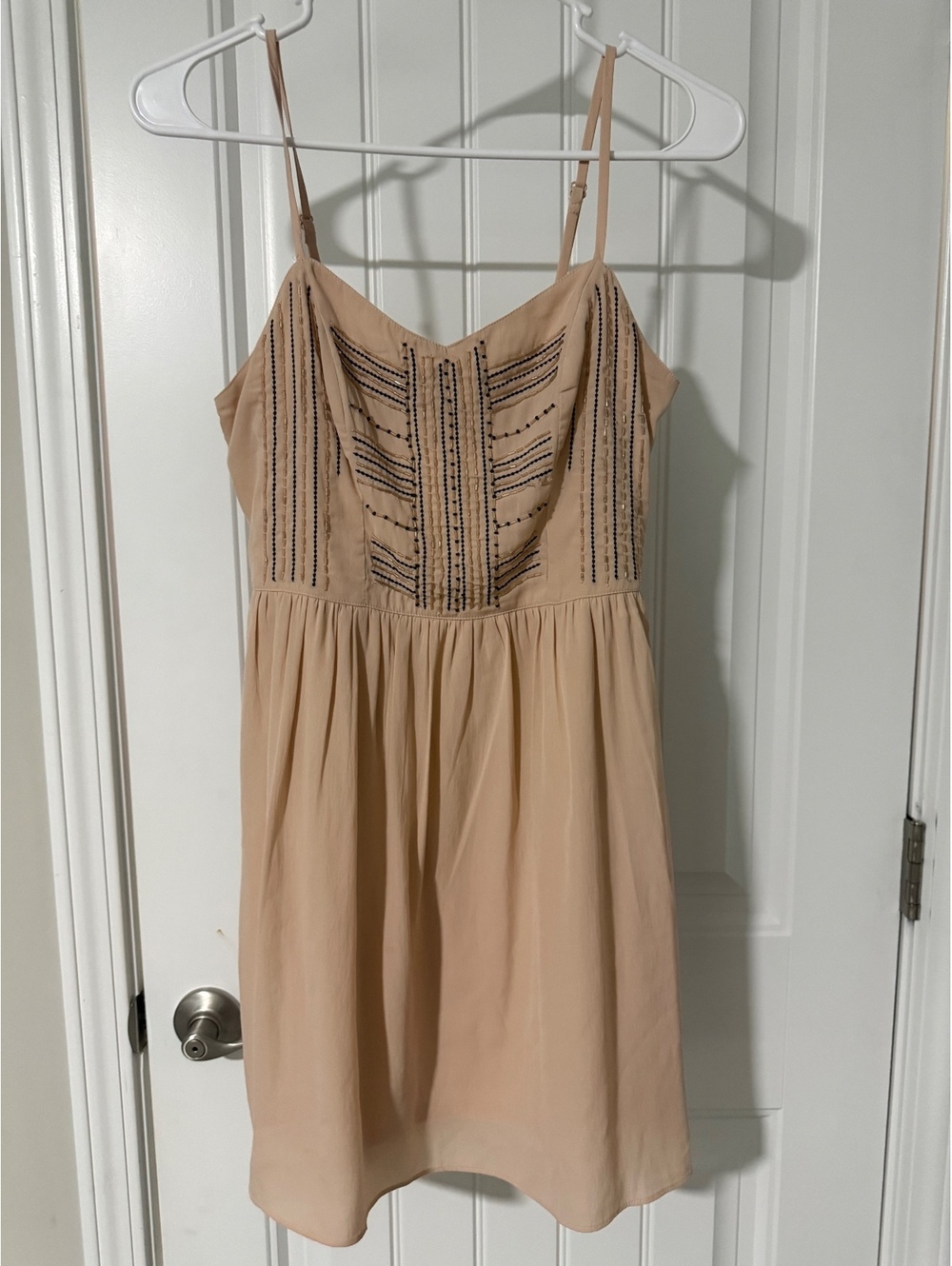 American Eagle Outfitters Beaded Embellished Beige Dress Size 2